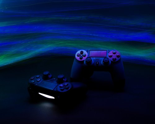 Console controllers on a table